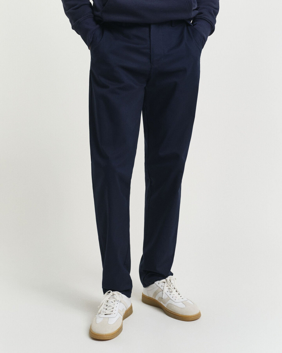 normale pasvorm chinos - marineblauw