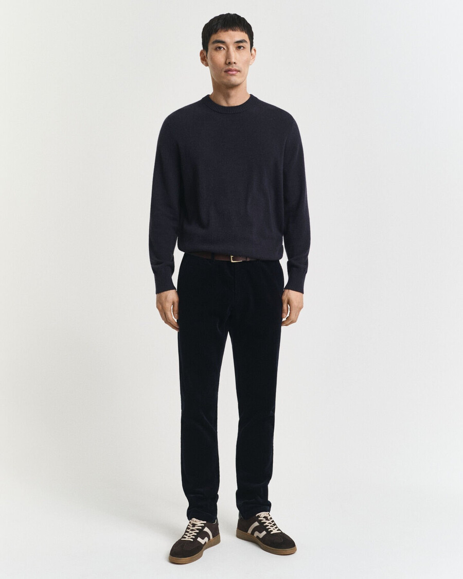slim fit corduroy chinos - avondblauw