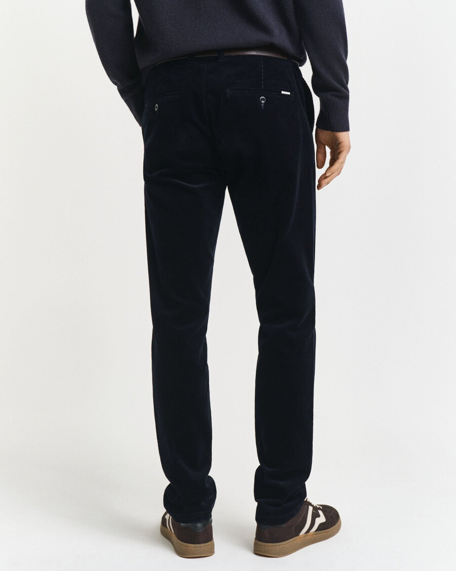 slim fit corduroy chinos - avondblauw