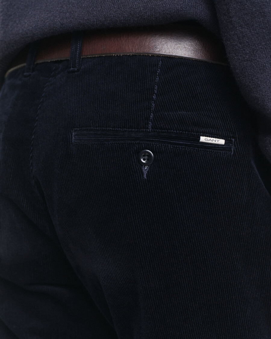 slim fit corduroy chinos - avondblauw