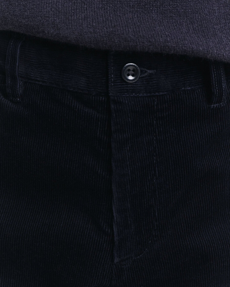 slim fit corduroy chinos - avondblauw