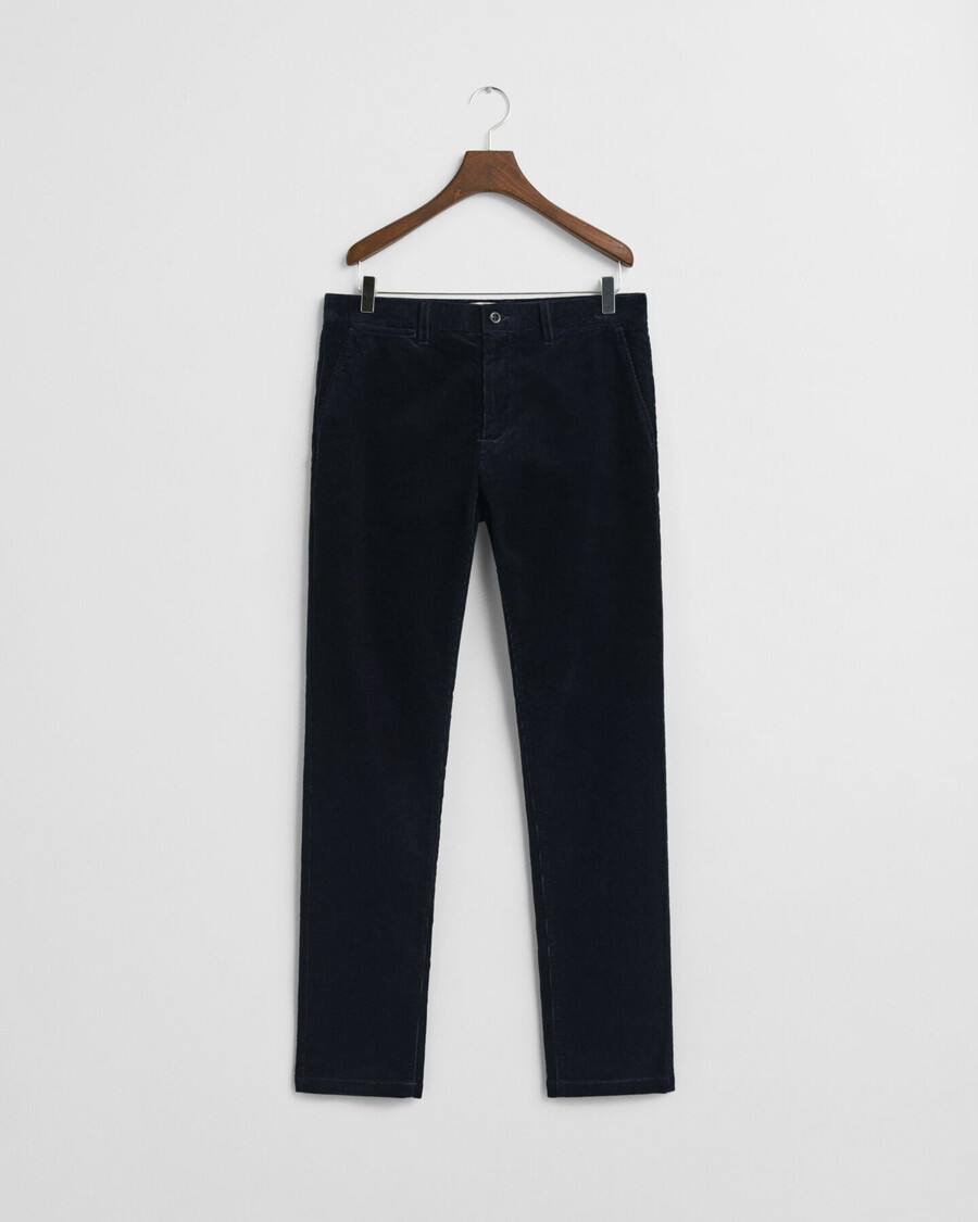 slim fit corduroy chinos - avondblauw