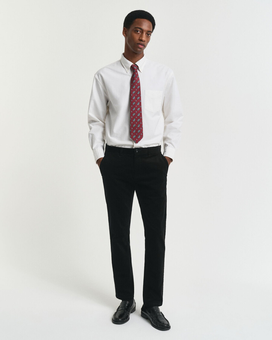slim fit corduroy chinos - zwart