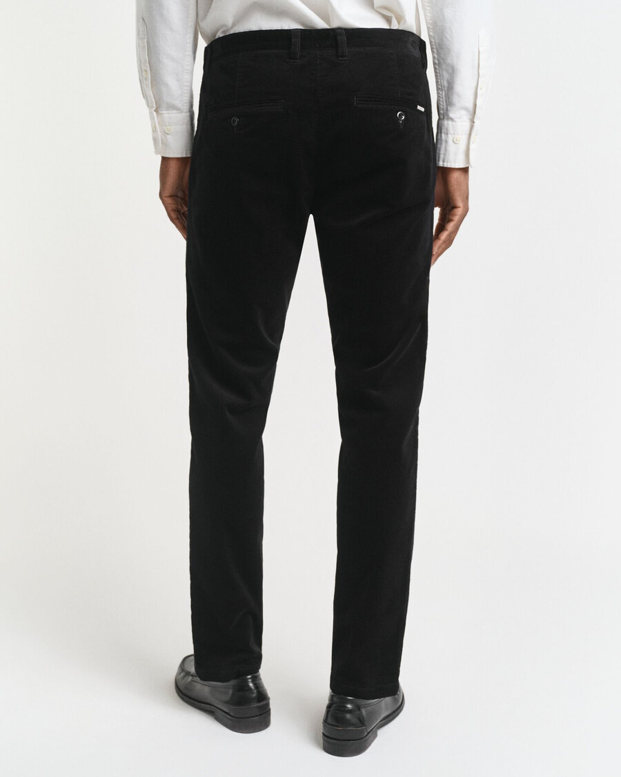 slim fit corduroy chinos - zwart