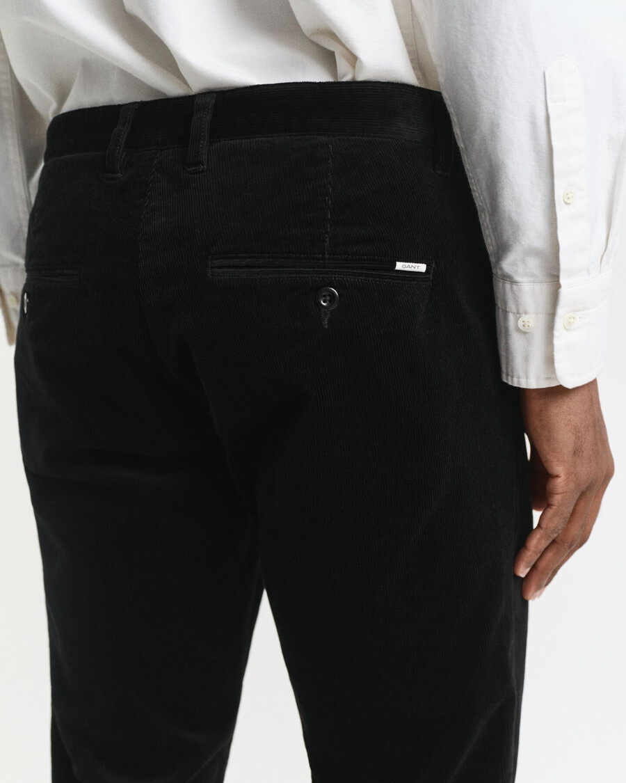 slim fit corduroy chinos - zwart