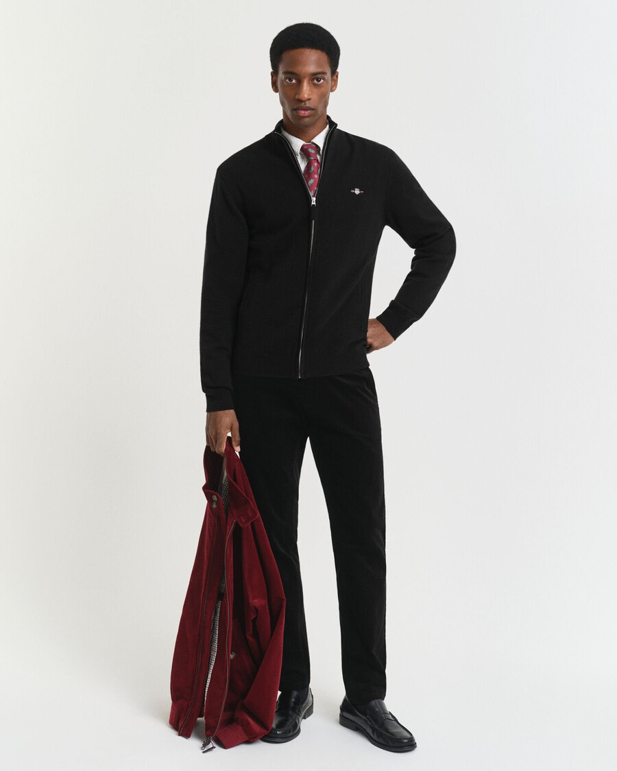 slim fit corduroy chinos - zwart