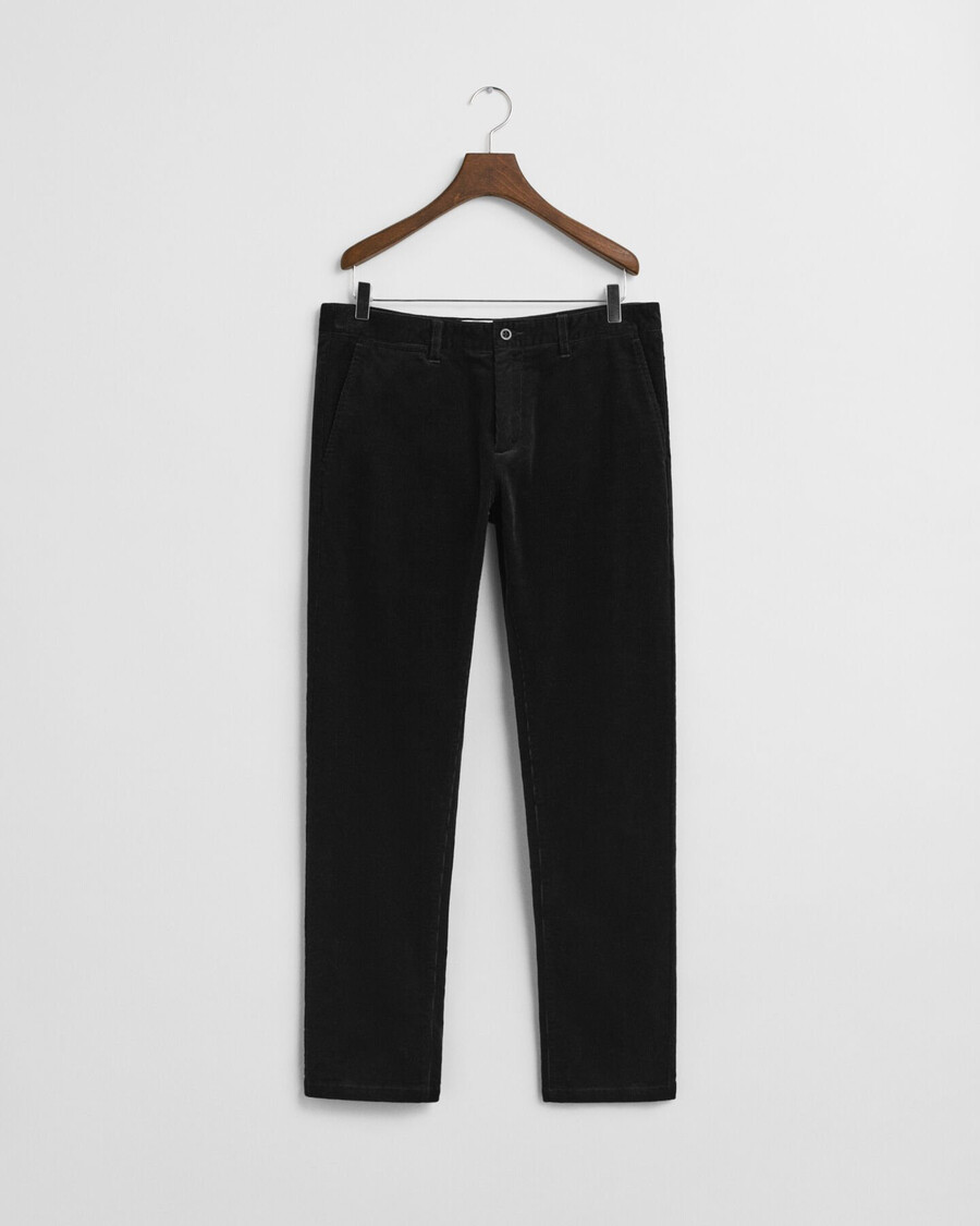 slim fit corduroy chinos - zwart