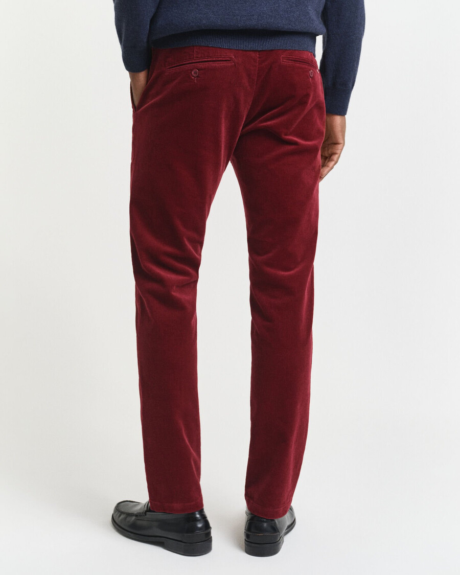 slim fit corduroy chinos - vol rood