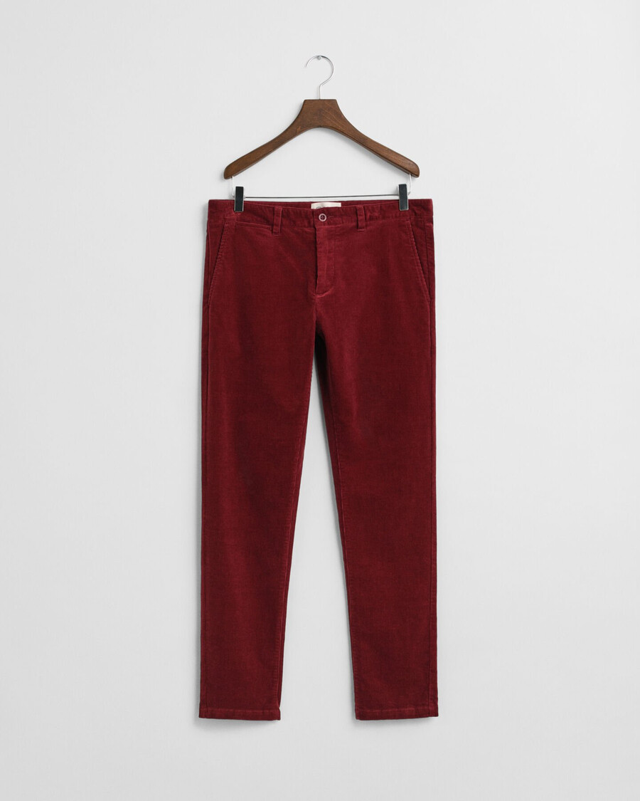 slim fit corduroy chinos - vol rood