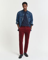 slim fit corduroy chinos - vol rood