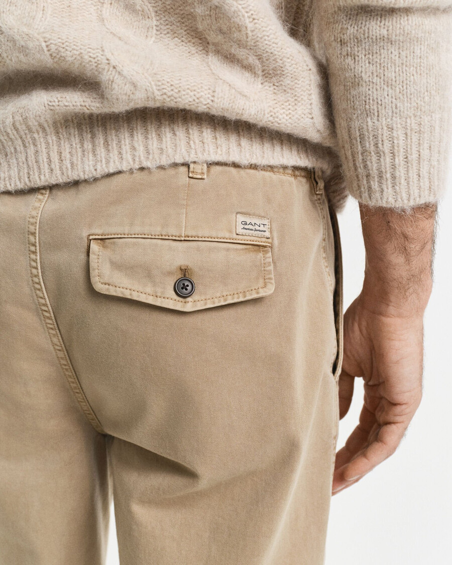 regular fit tapered surplus chinos - licht taupe