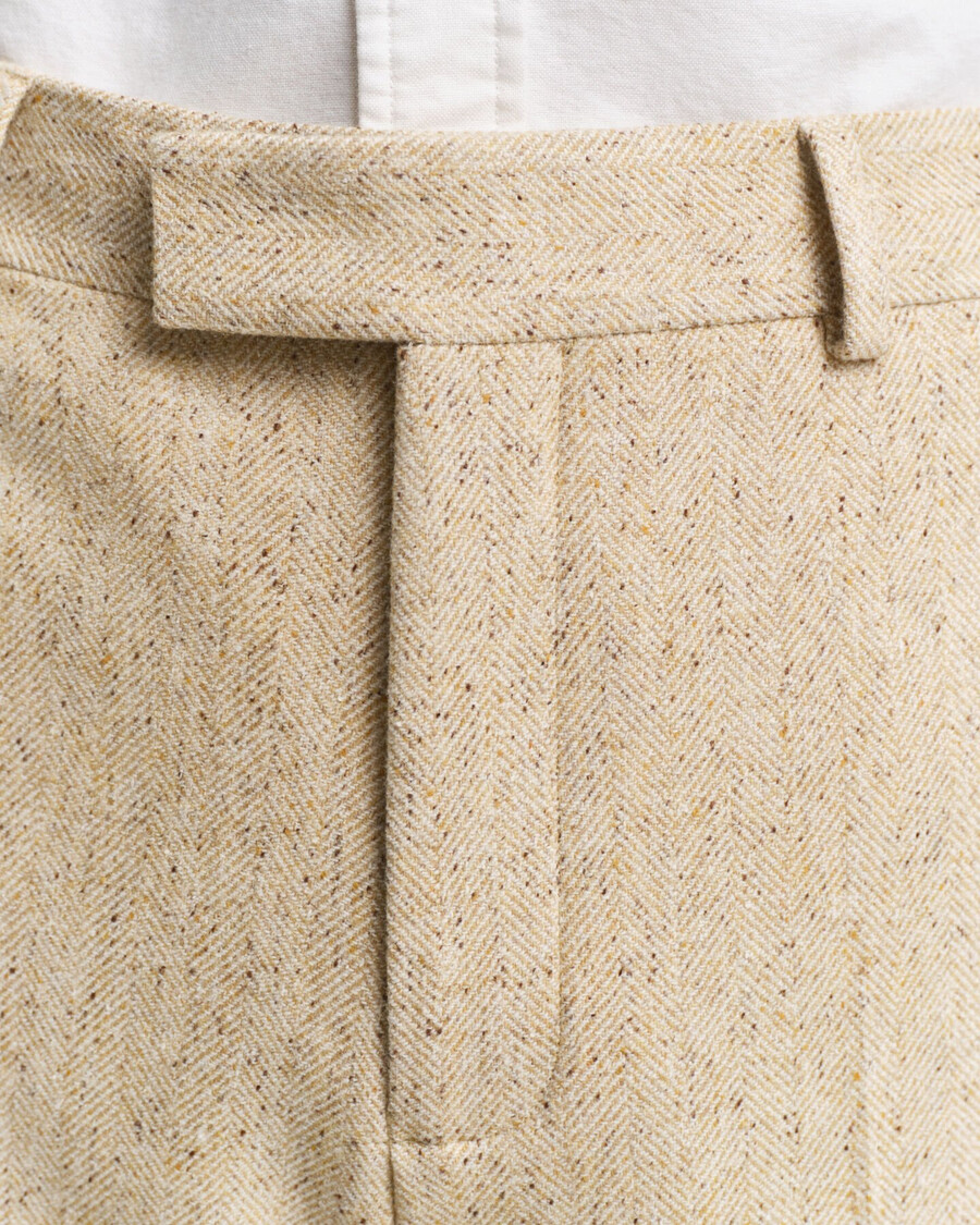 relaxte pasvorm nepps visgraatpakbroek - betonbeige