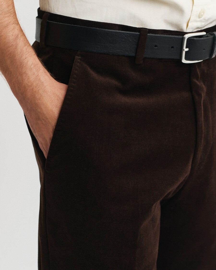 fluwelen pantalon - rijkbruin