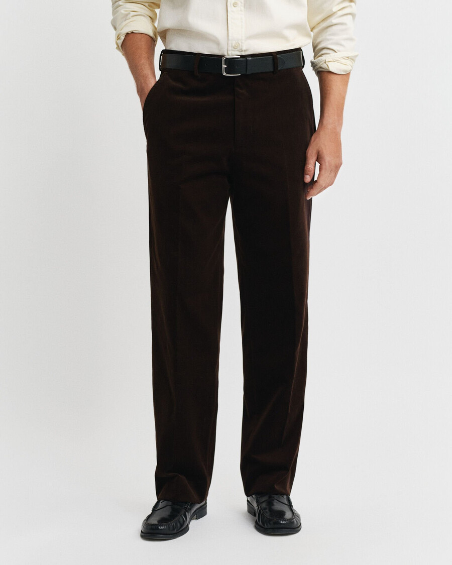 fluwelen pantalon - rijkbruin