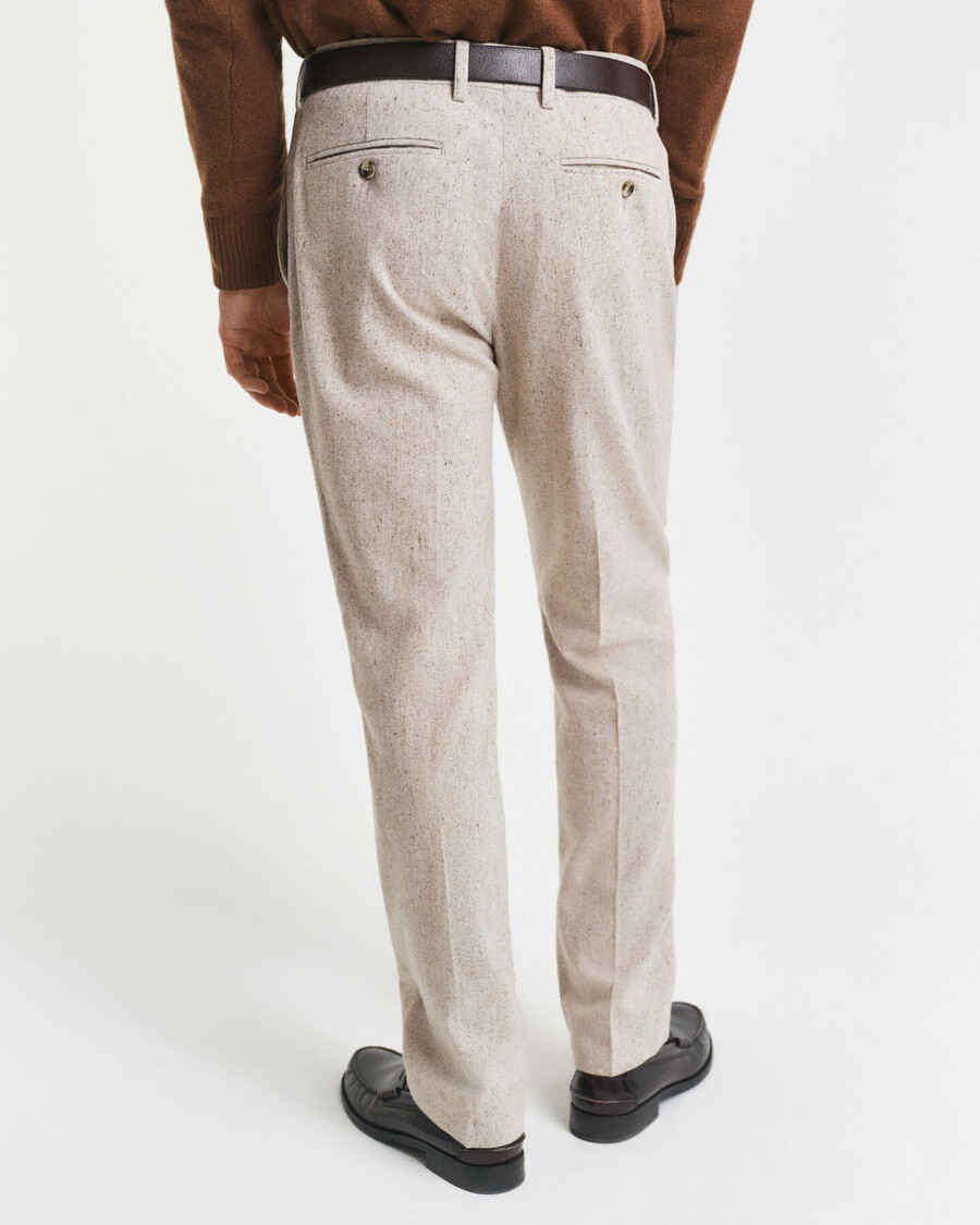 slim fit donegal pakbroek - zaadgemengde kleur