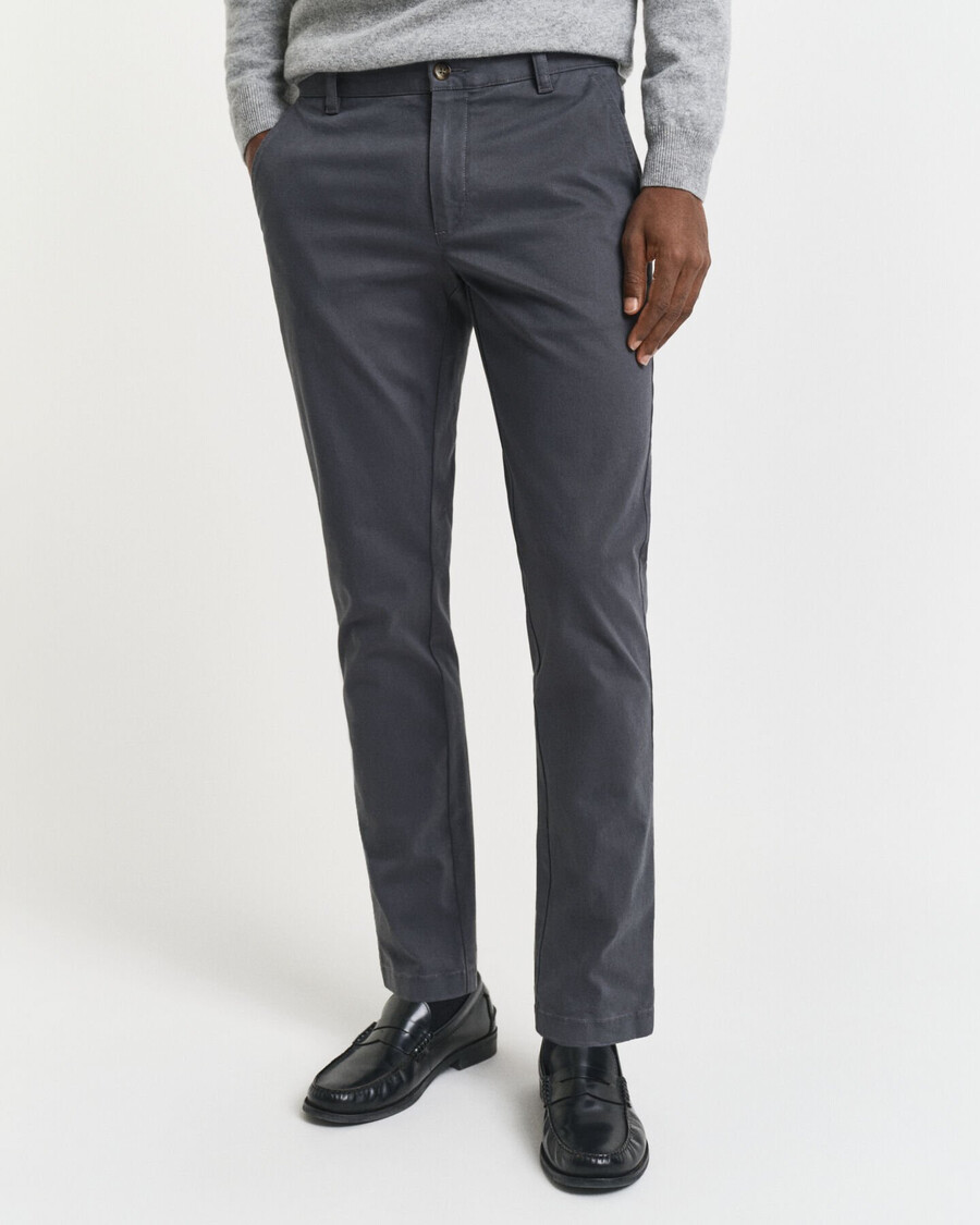 slim fit super comfort chinos - antraciet