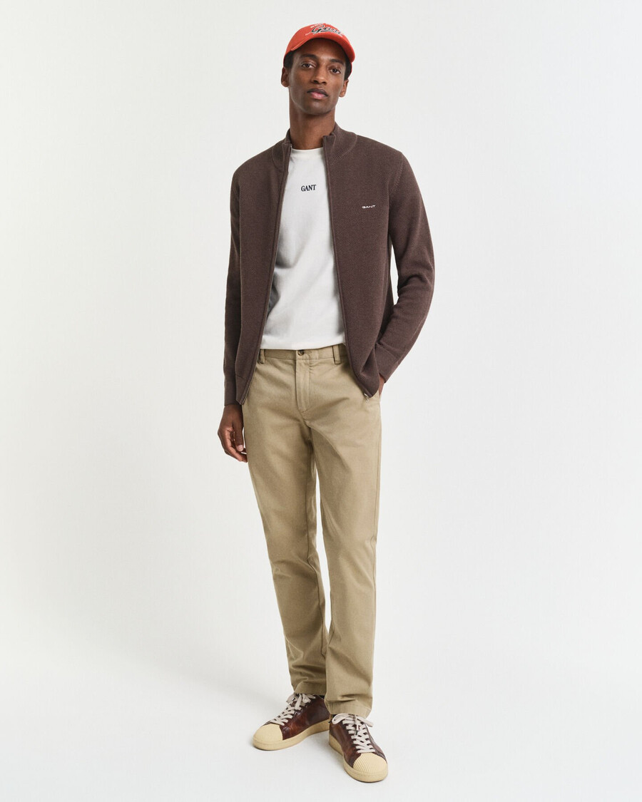 slim fit super comfort chinos - donker kaki
