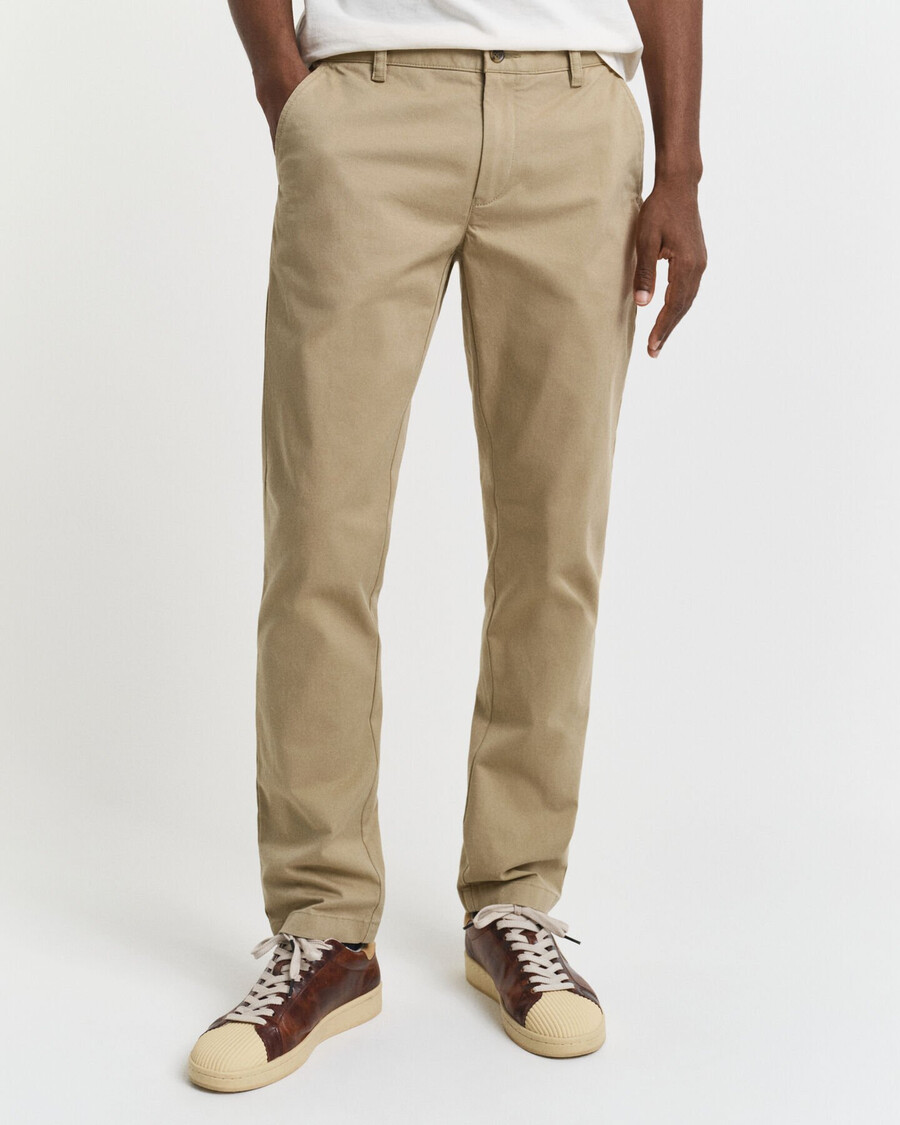 slim fit super comfort chinos - donker kaki