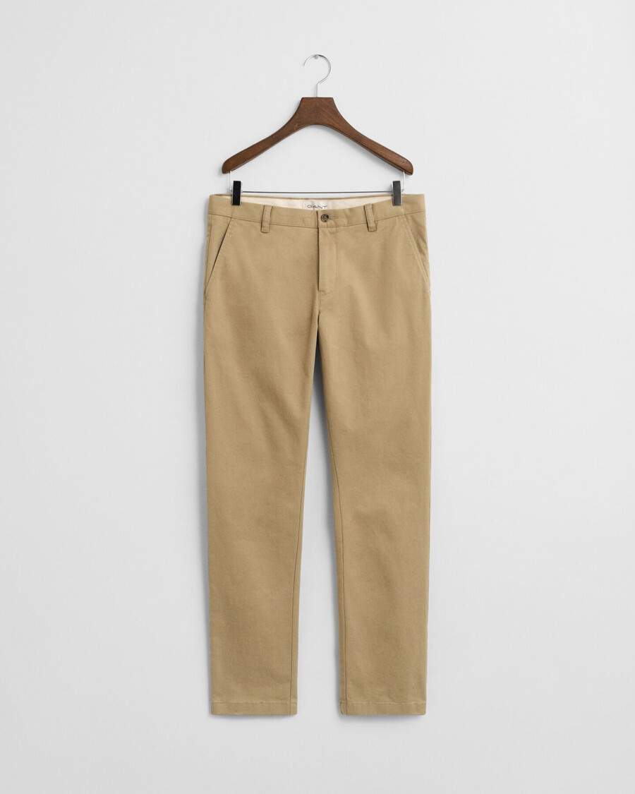 slim fit super comfort chinos - donker kaki