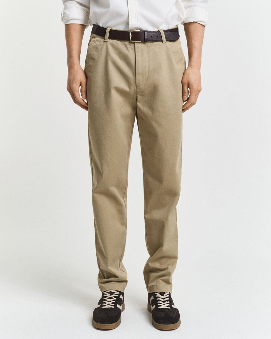 normale pasvorm supercomfortabele chinos - donker kaki