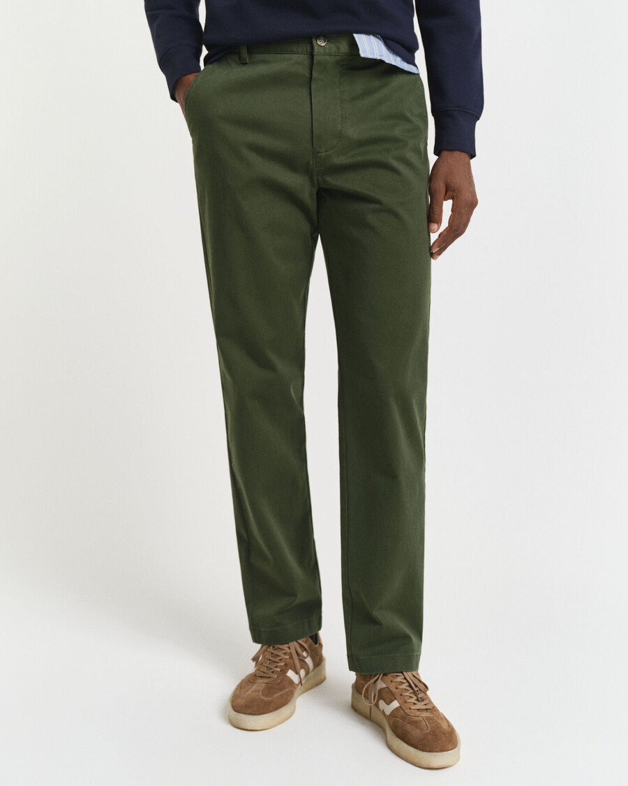 normale pasvorm supercomfortabele chinos - landgroen