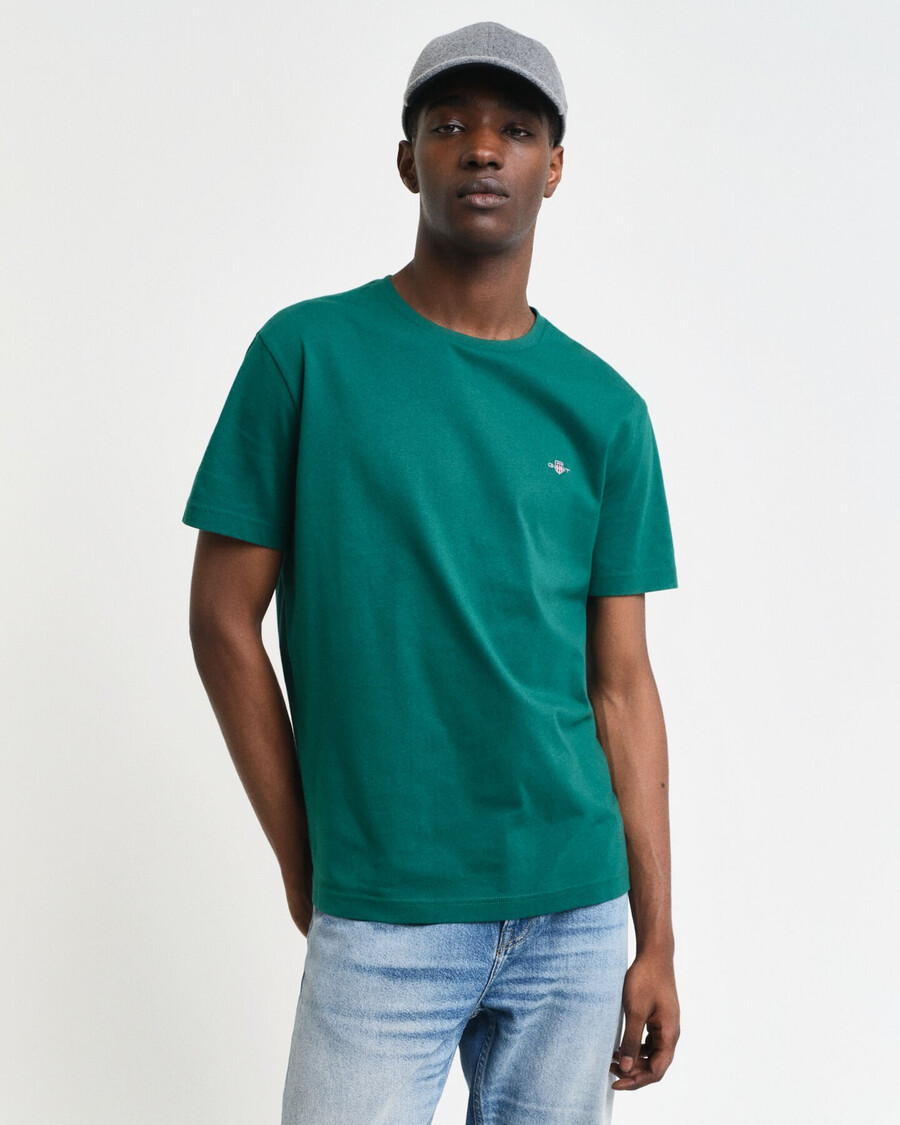 regular fit shield t-shirt - diep bosgroen