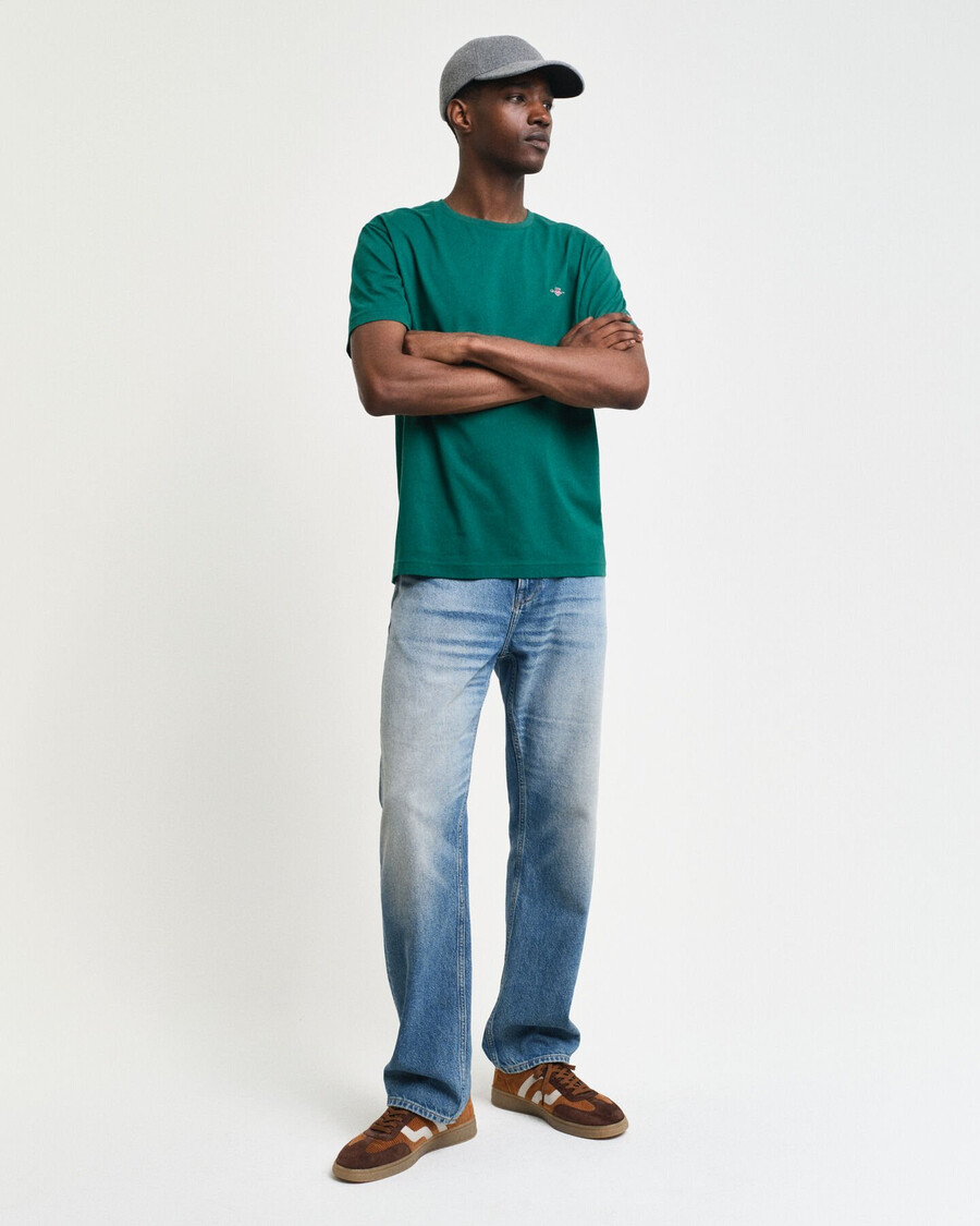 regular fit shield t-shirt - diep bosgroen