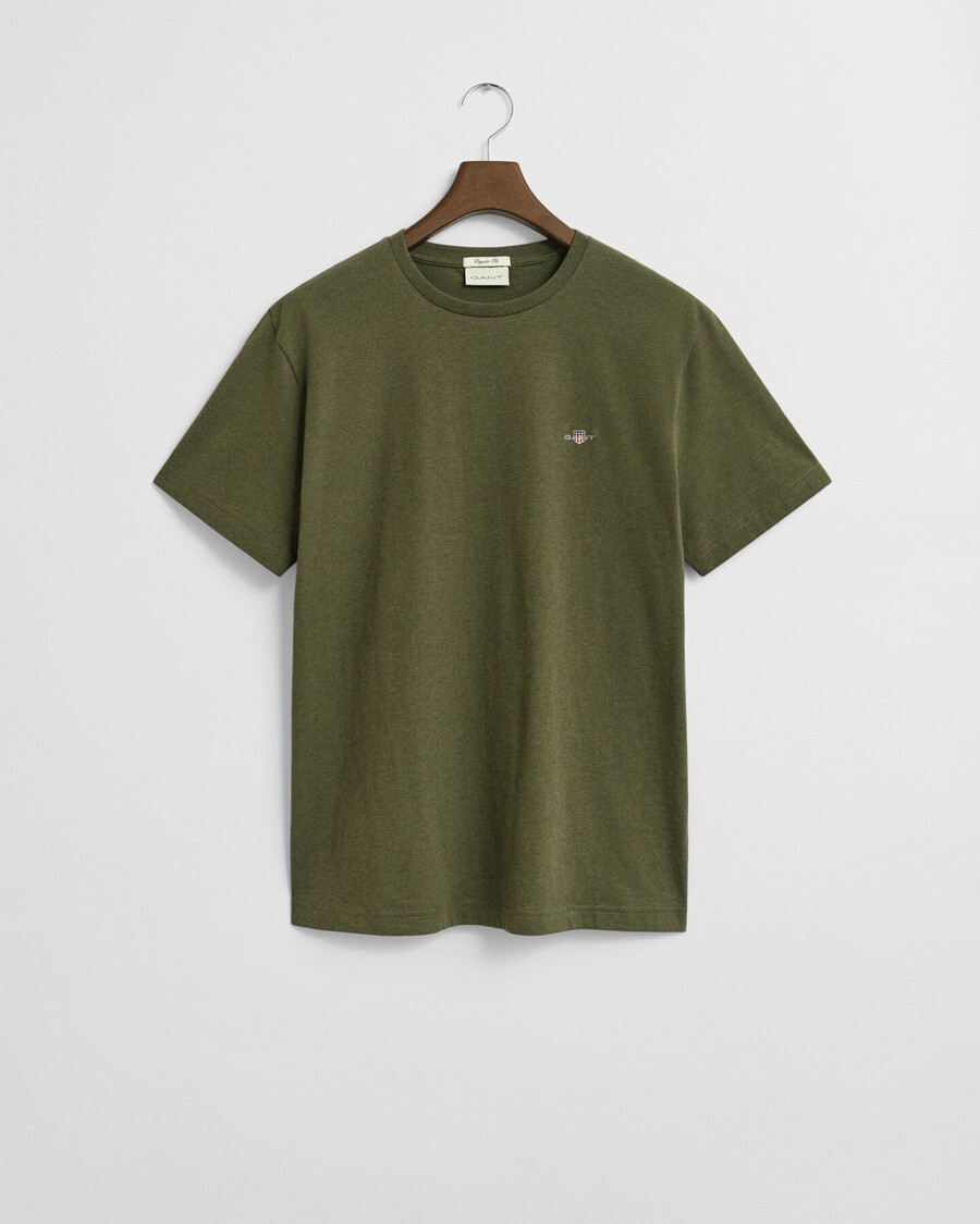 regular fit shield t-shirt - khaki groen melange