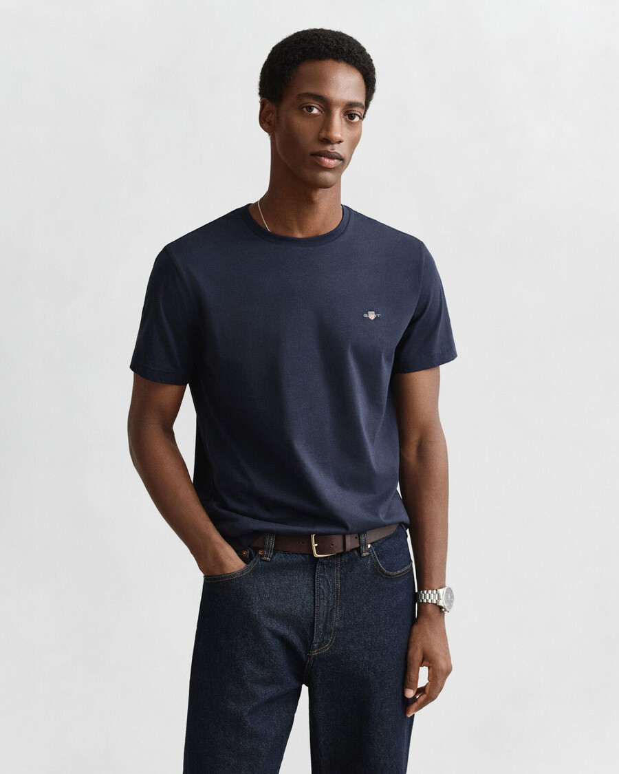 regular fit shield t-shirt - avondblauw