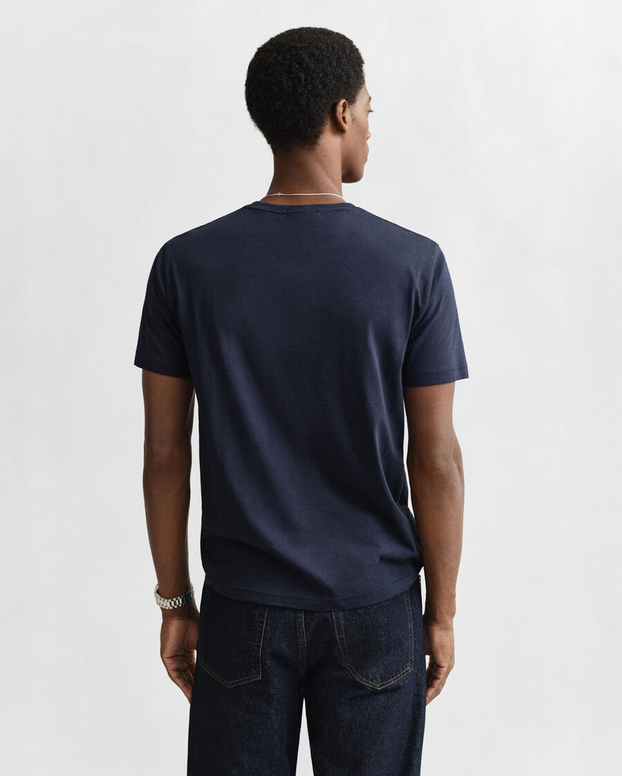 regular fit shield t-shirt - avondblauw