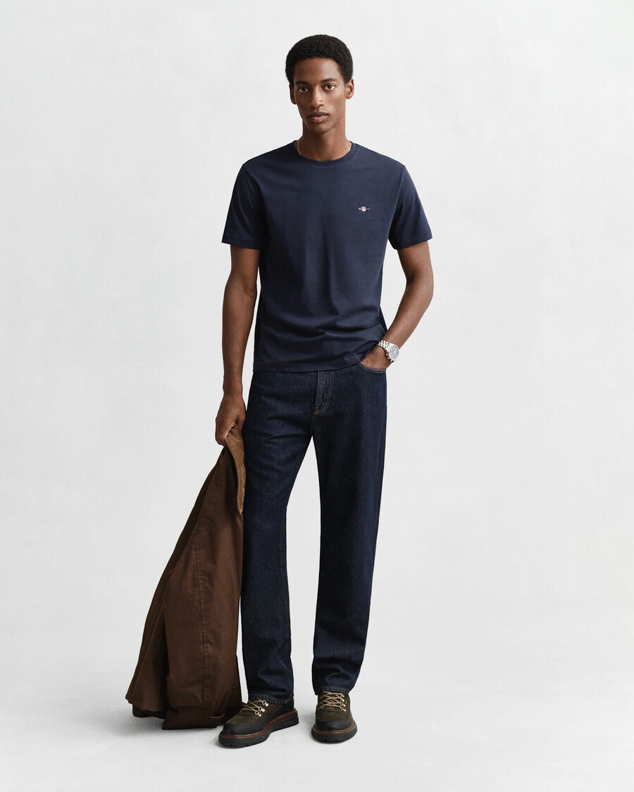 regular fit shield t-shirt - avondblauw