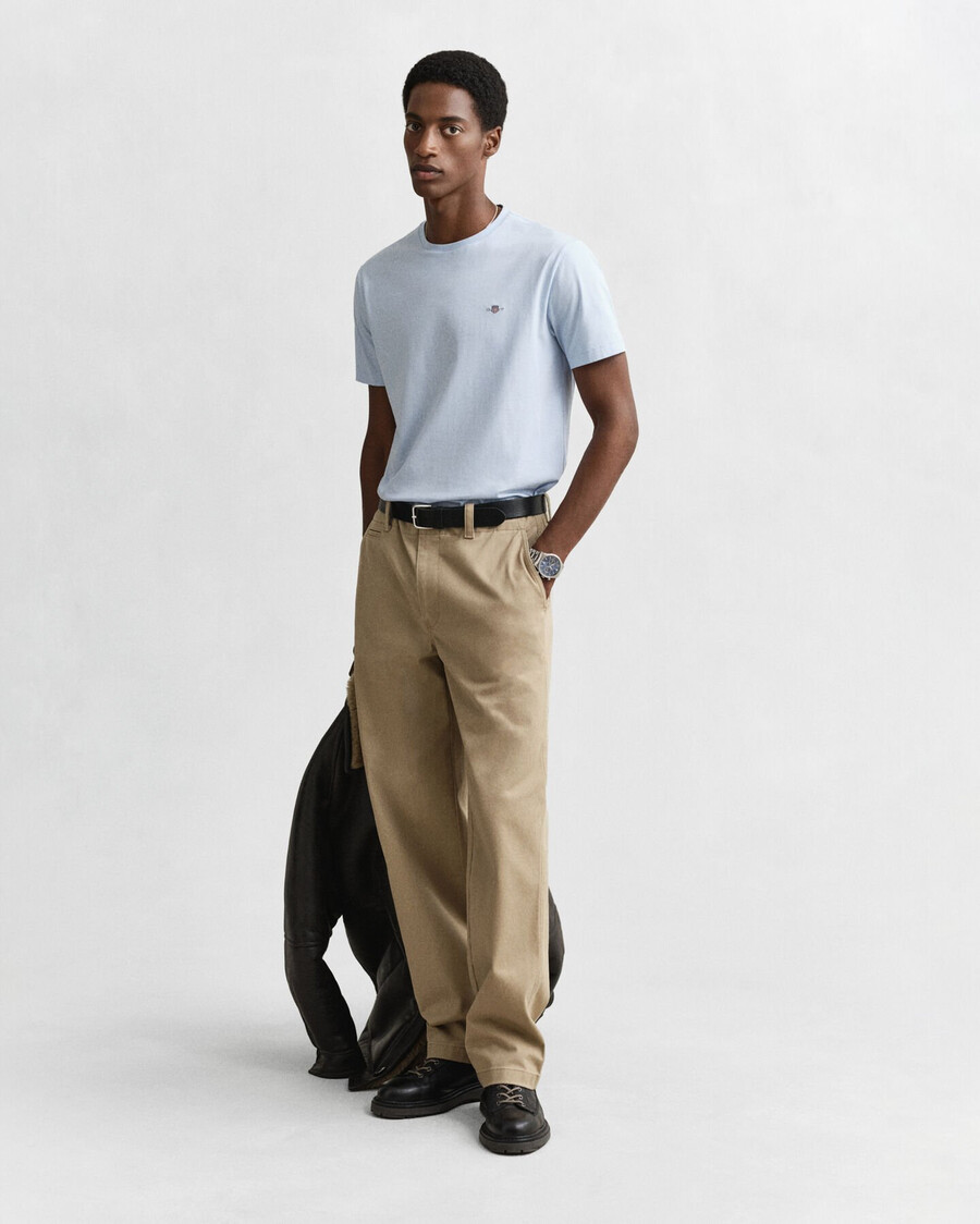 regular fit shield t-shirt - frisblauw