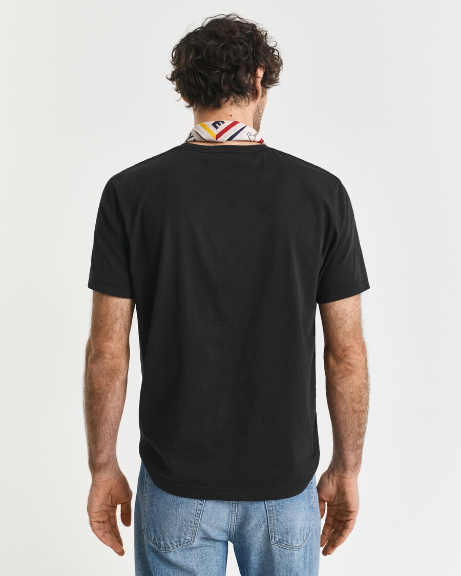 regular fit shield t-shirt - zwart