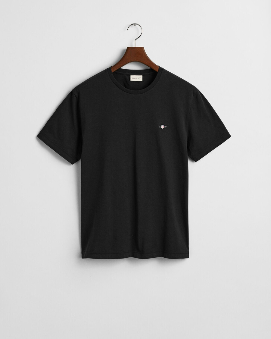 regular fit shield t-shirt - zwart