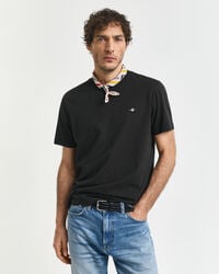 regular fit shield t-shirt - zwart