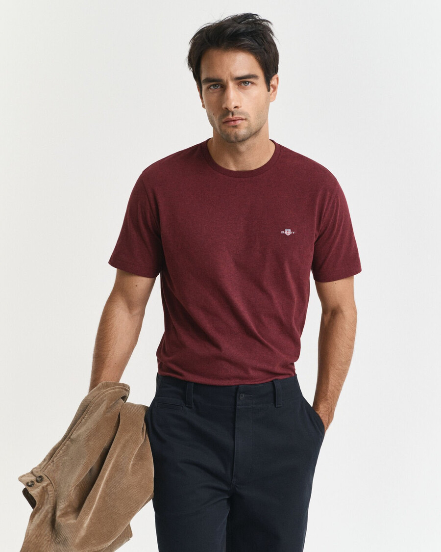 regular fit shield t-shirt - bordeaux melange