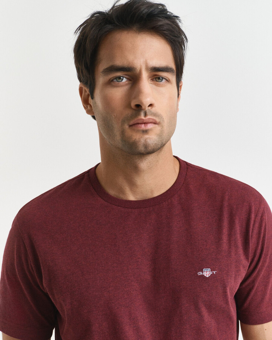 regular fit shield t-shirt - bordeaux melange
