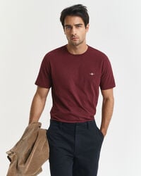 regular fit shield t-shirt - bordeaux melange
