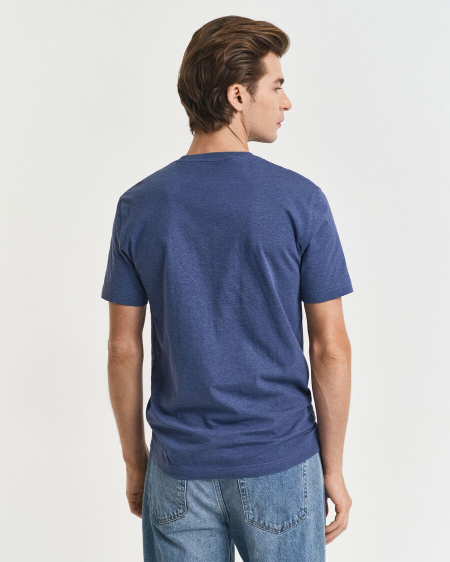 regular fit shield t-shirt - donker jeansblauw gemêleerd