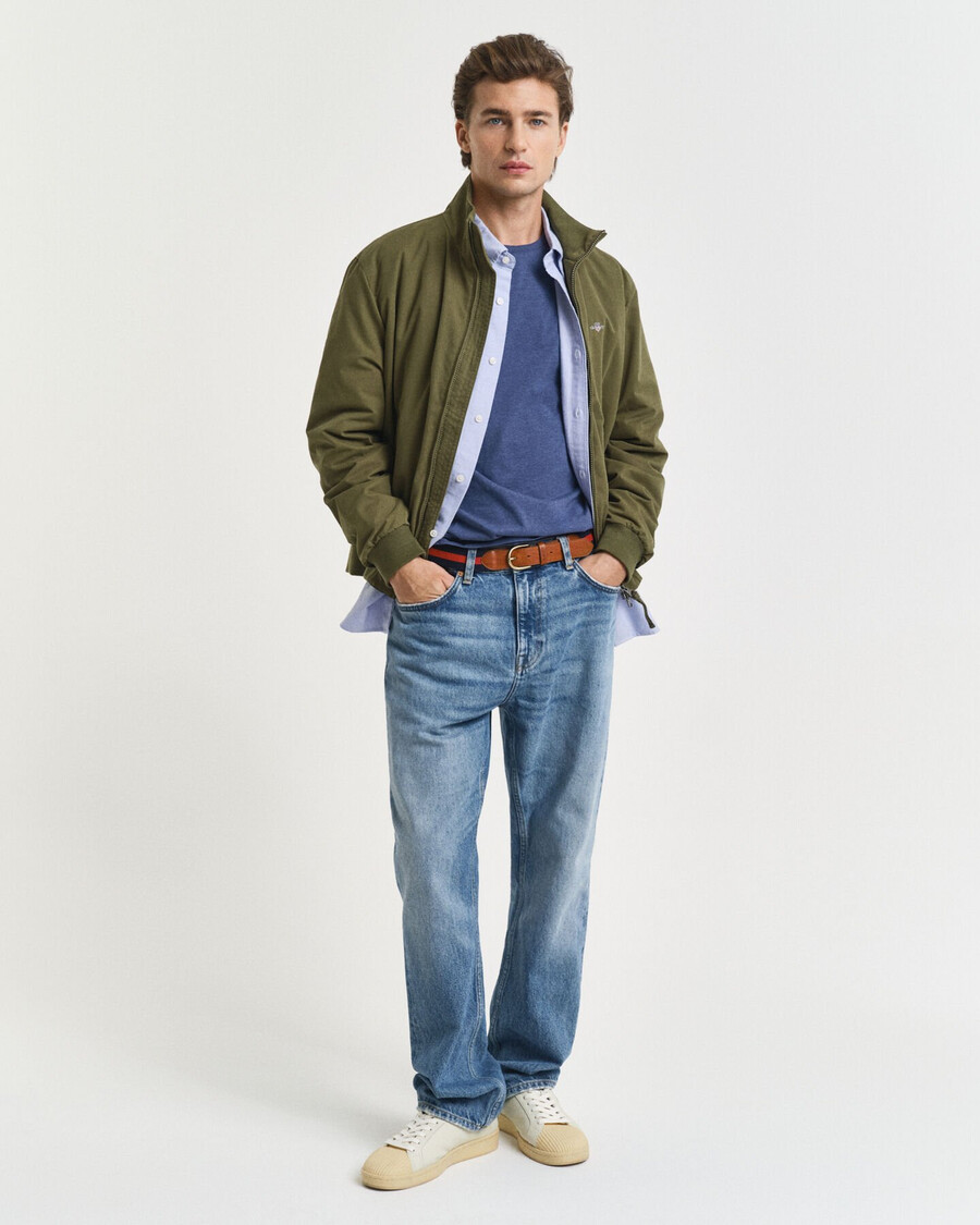 regular fit shield t-shirt - donker jeansblauw gemêleerd