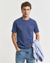 regular fit shield t-shirt - donker jeansblauw gemêleerd
