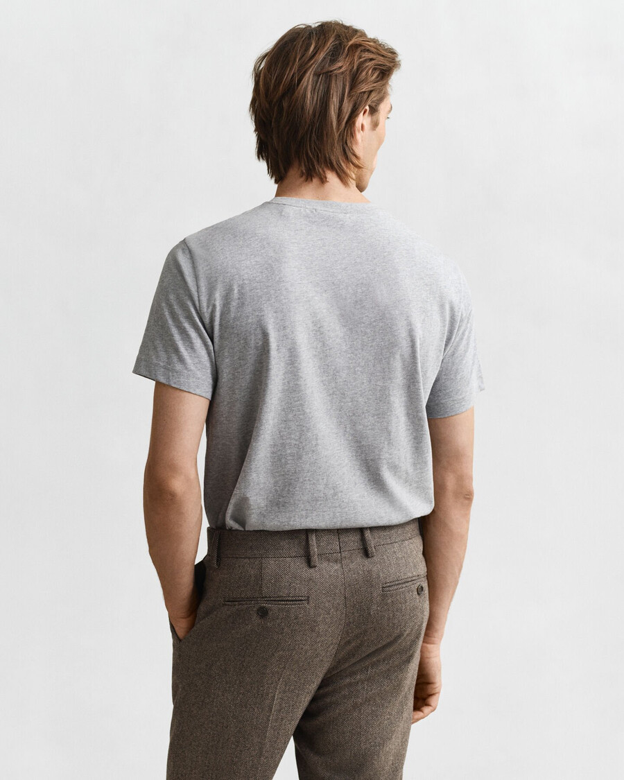 regular fit shield t-shirt - grijs gemêleerd