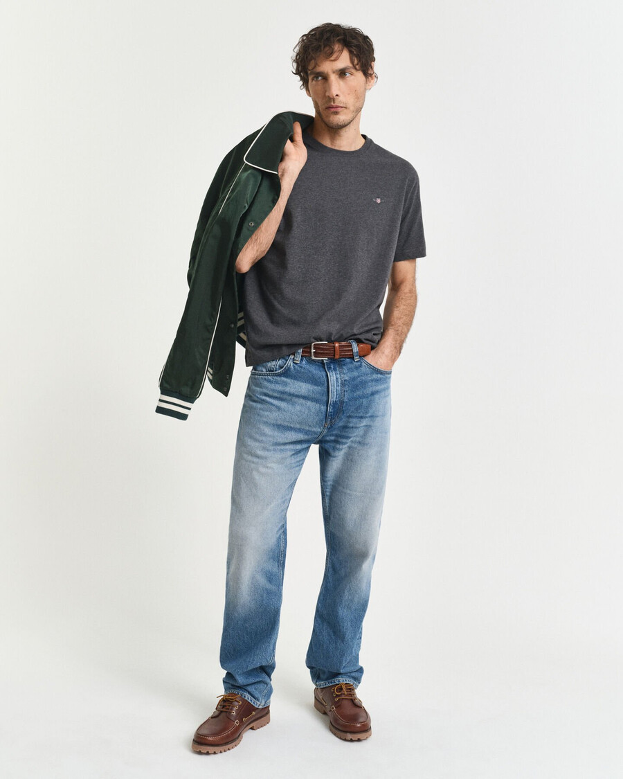 regular fit shield t-shirt - antraciet melange