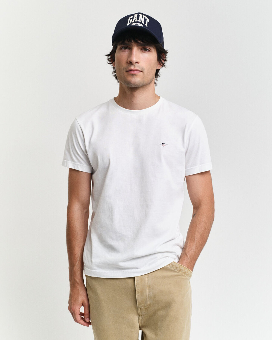 slim fit shield t-shirt - wit