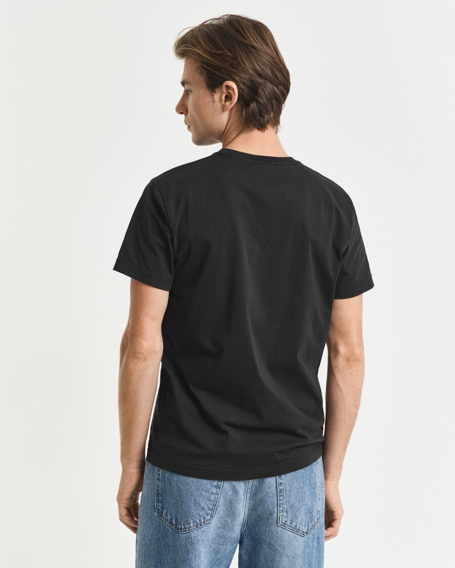 slim fit shield t-shirt - zwart