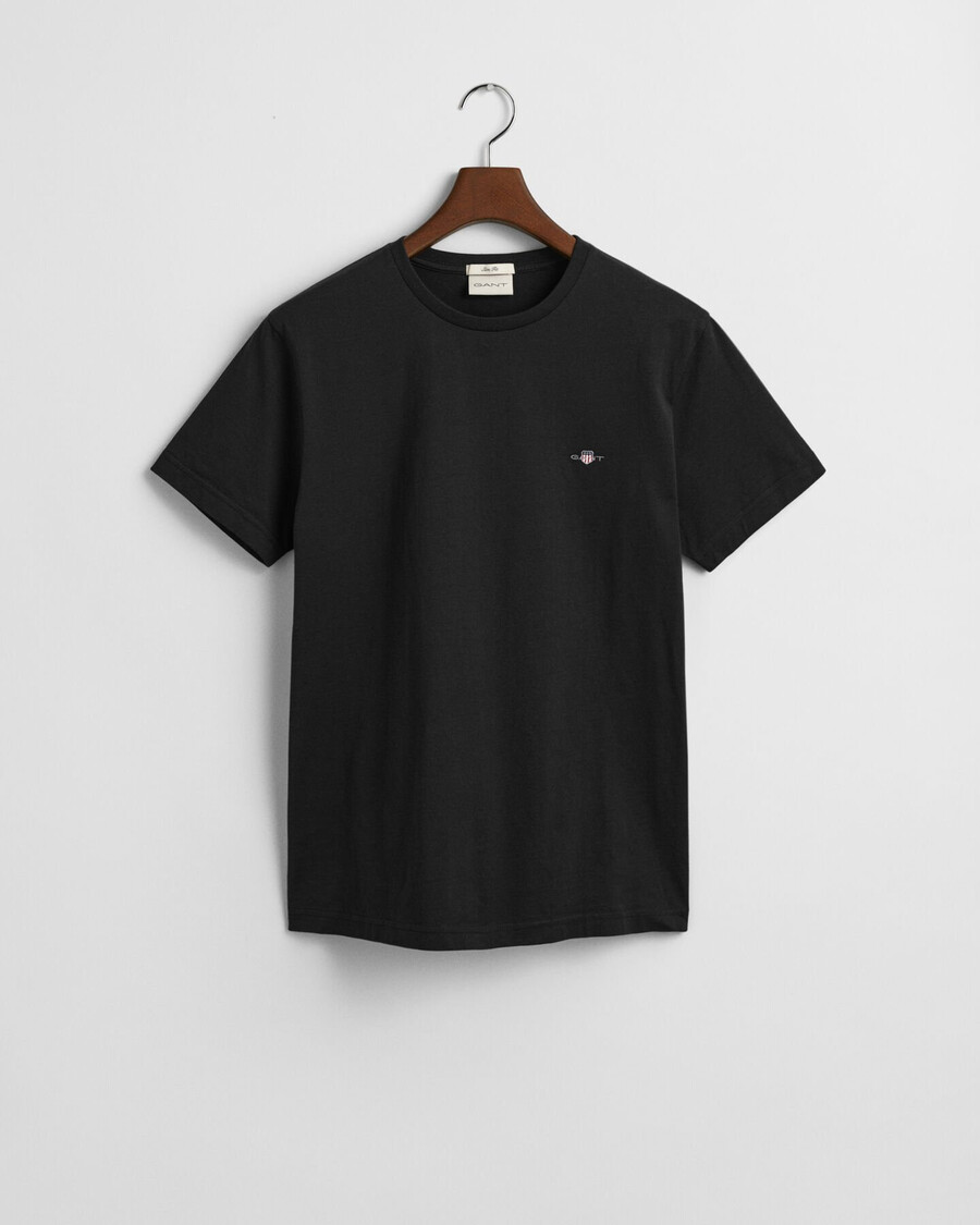 slim fit shield t-shirt - zwart