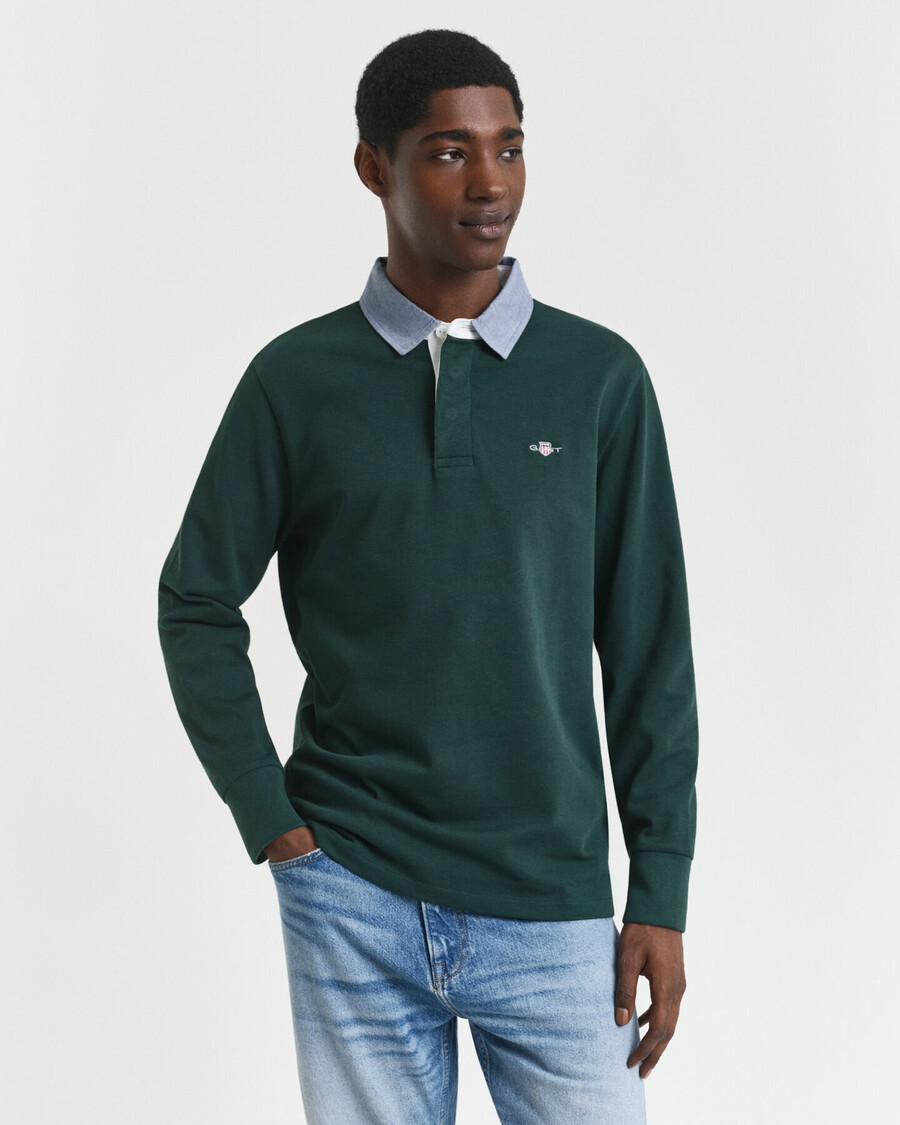 chambray kraag zwaar tapijt - tartan groen