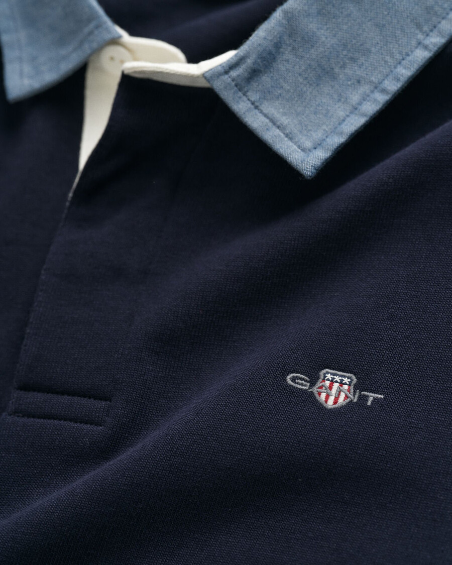 chambray kraag zwaar tapijt - avondblauw