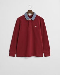 chambray kraag zwaar tapijt - pluizig rood