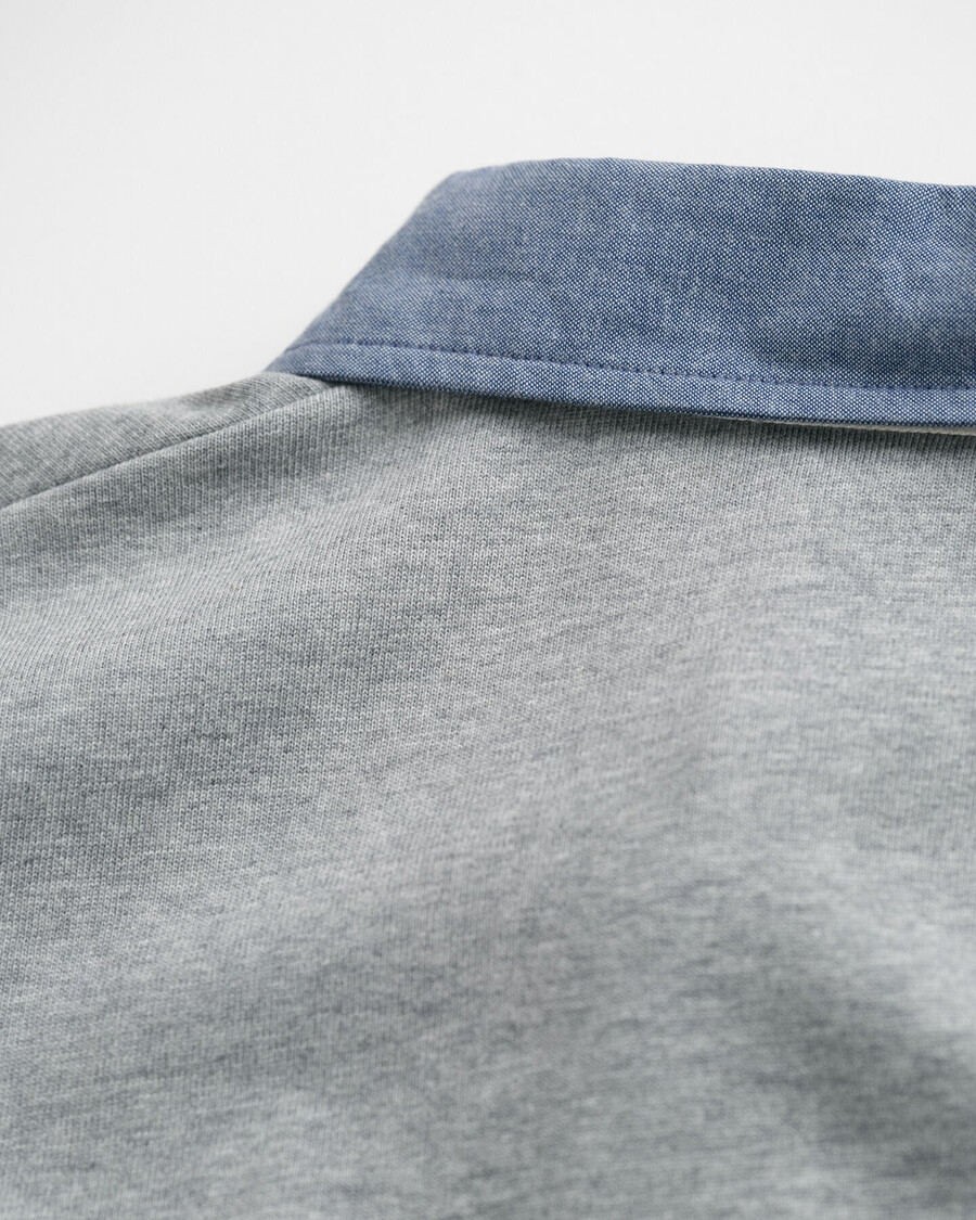 chambray kraag zwaar rugpand - grijs gemêleerd